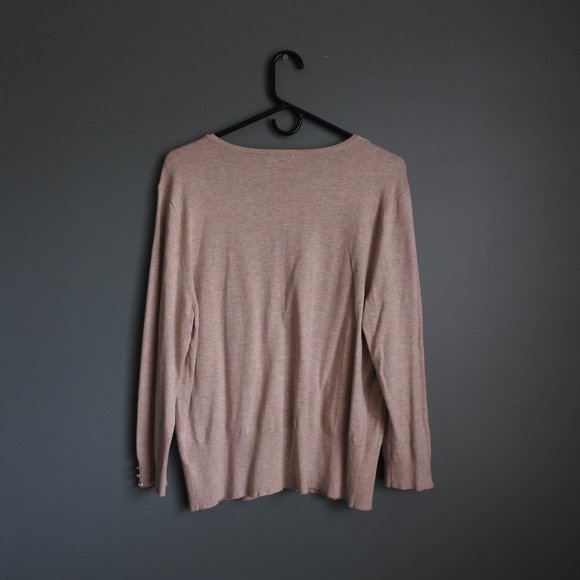 Premise Studio Beige 8 Button Lightweight Cardigan XL - Picture 7 of 7